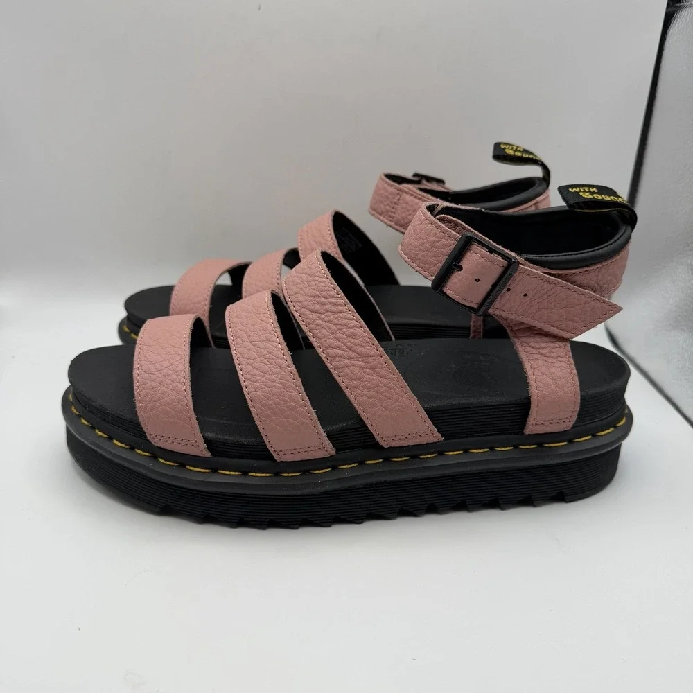 Dr. Martens Blaire Flatform‎ Peach Pink Leather Sandals Women's Sz US 11 New